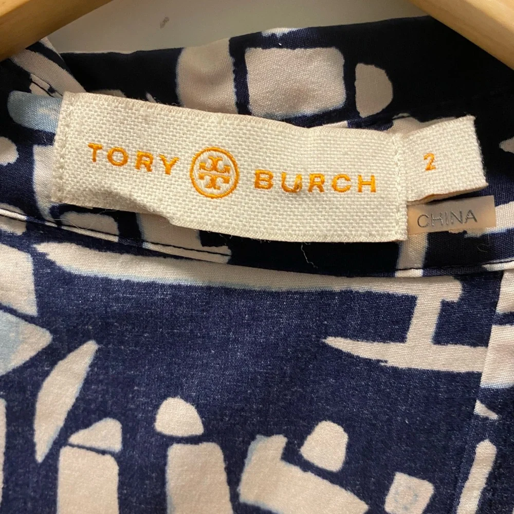 Tory Burch short sleeve Figurine  Poplin shirt dress - Picture 5 of 11
